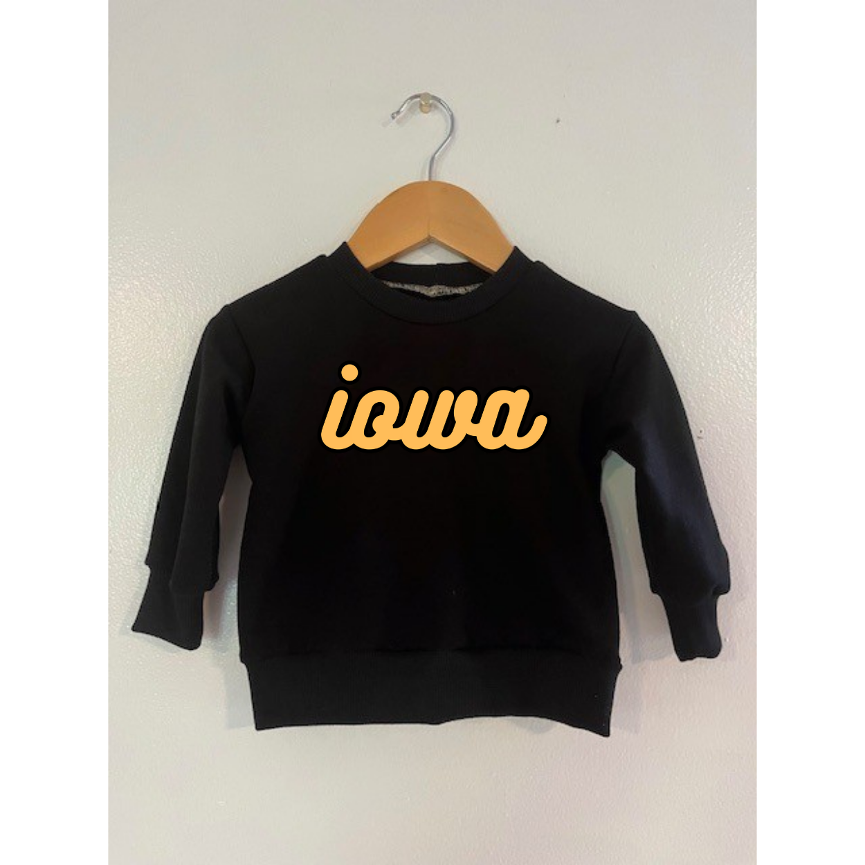 Black Iowa Cursive Track Pullover