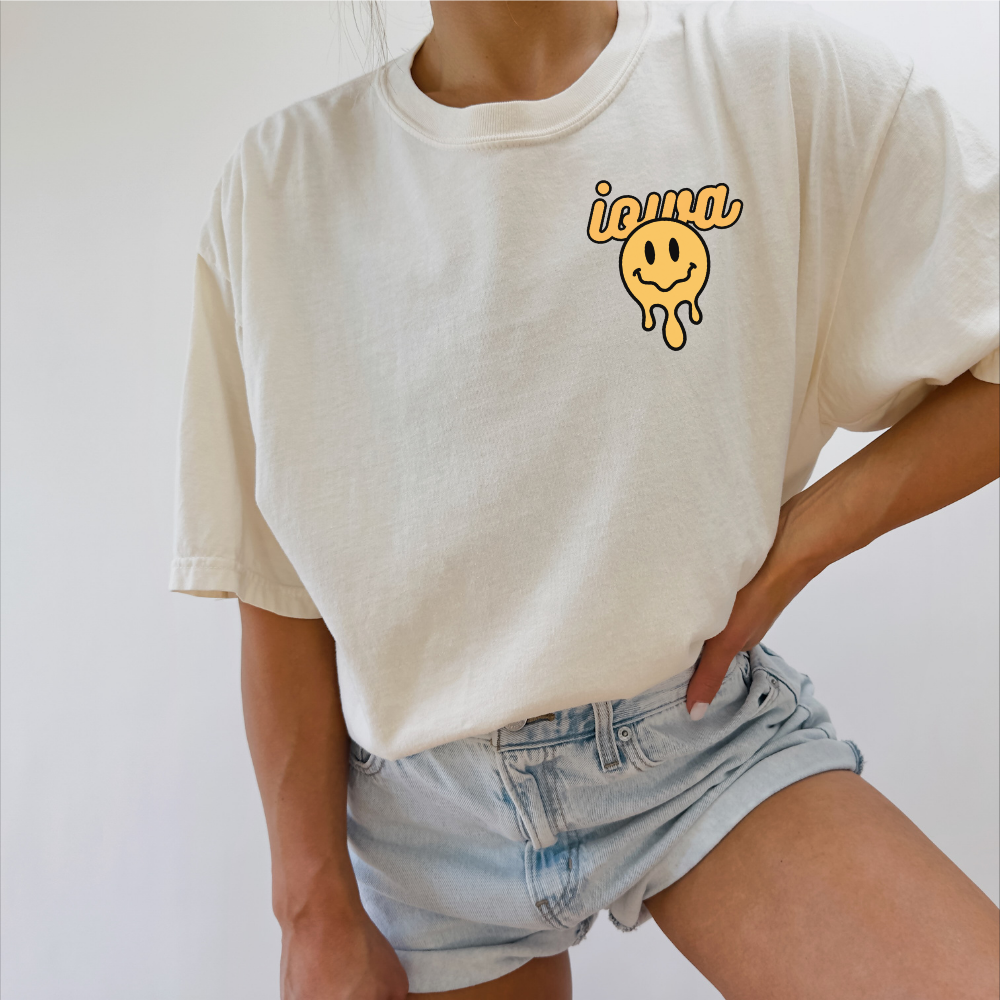 Smiley Iowa Adult T - Comfort Colors
