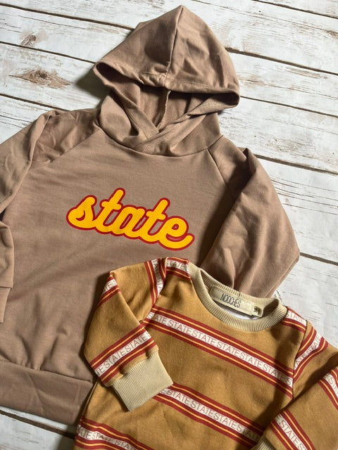 State Cursive Chocolate Hoodie