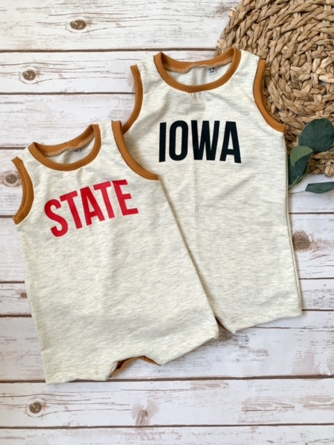 Oatmeal Classic State Tank Romper