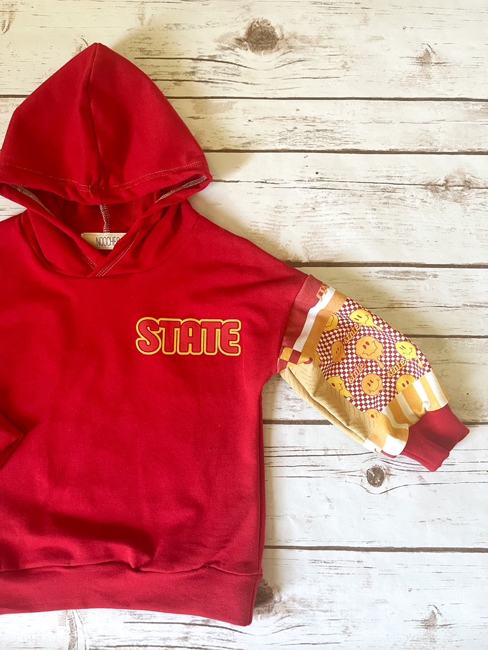 State Oversized Patchwork Hoodie