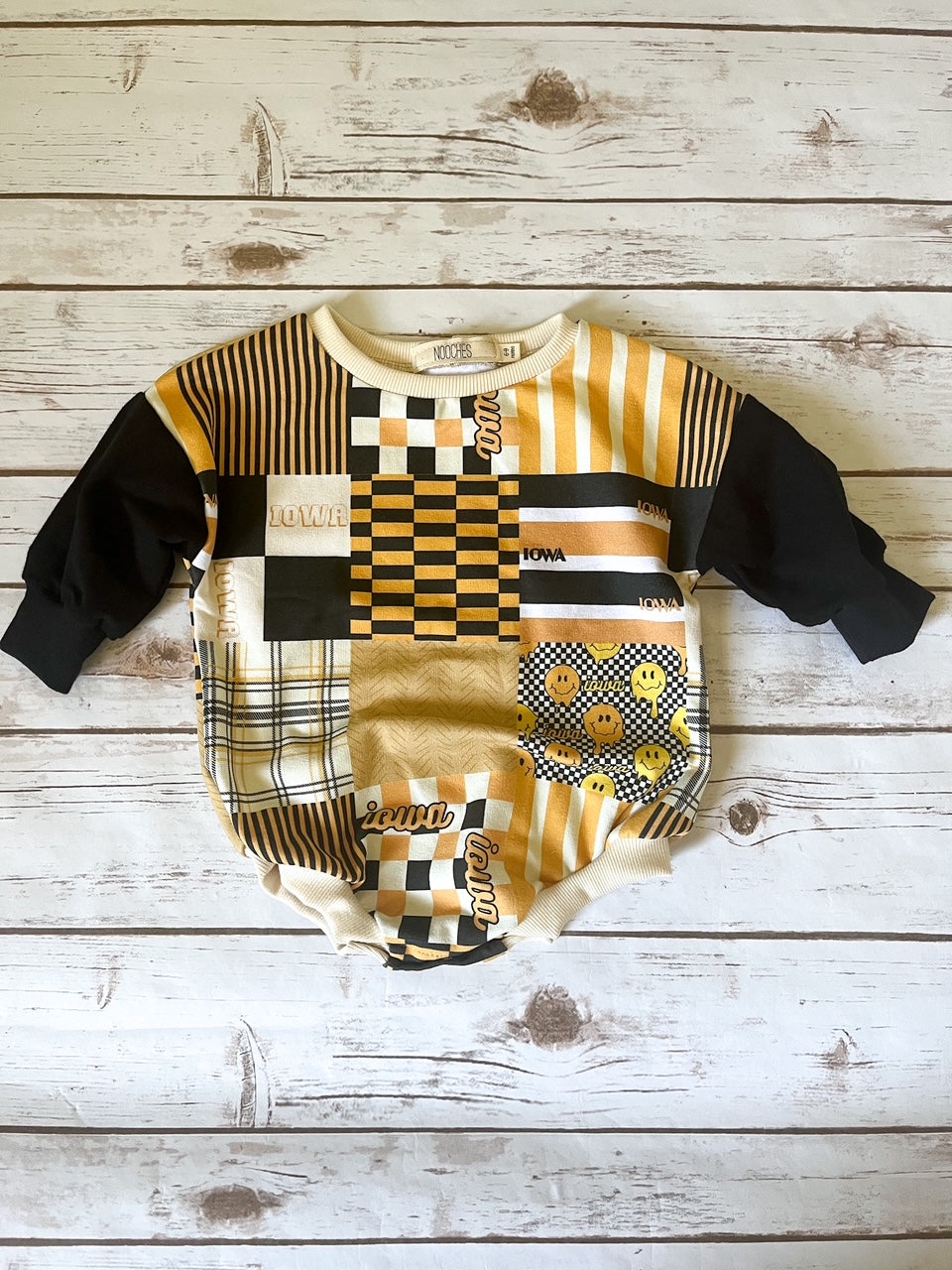 Iowa Patchwork Oversized Sweater Romper