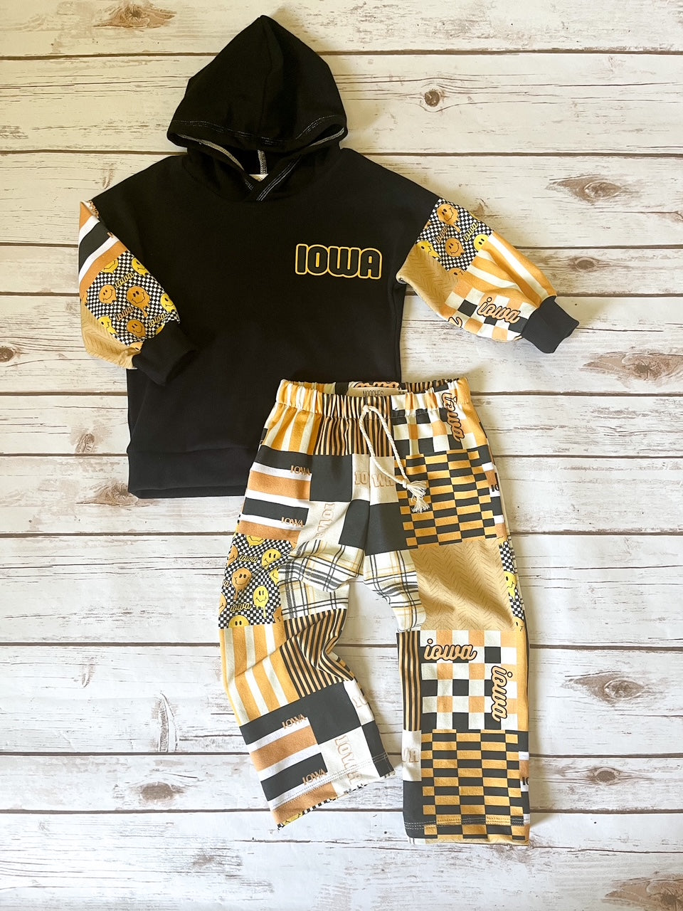Iowa Oversized Patchwork Hoodie