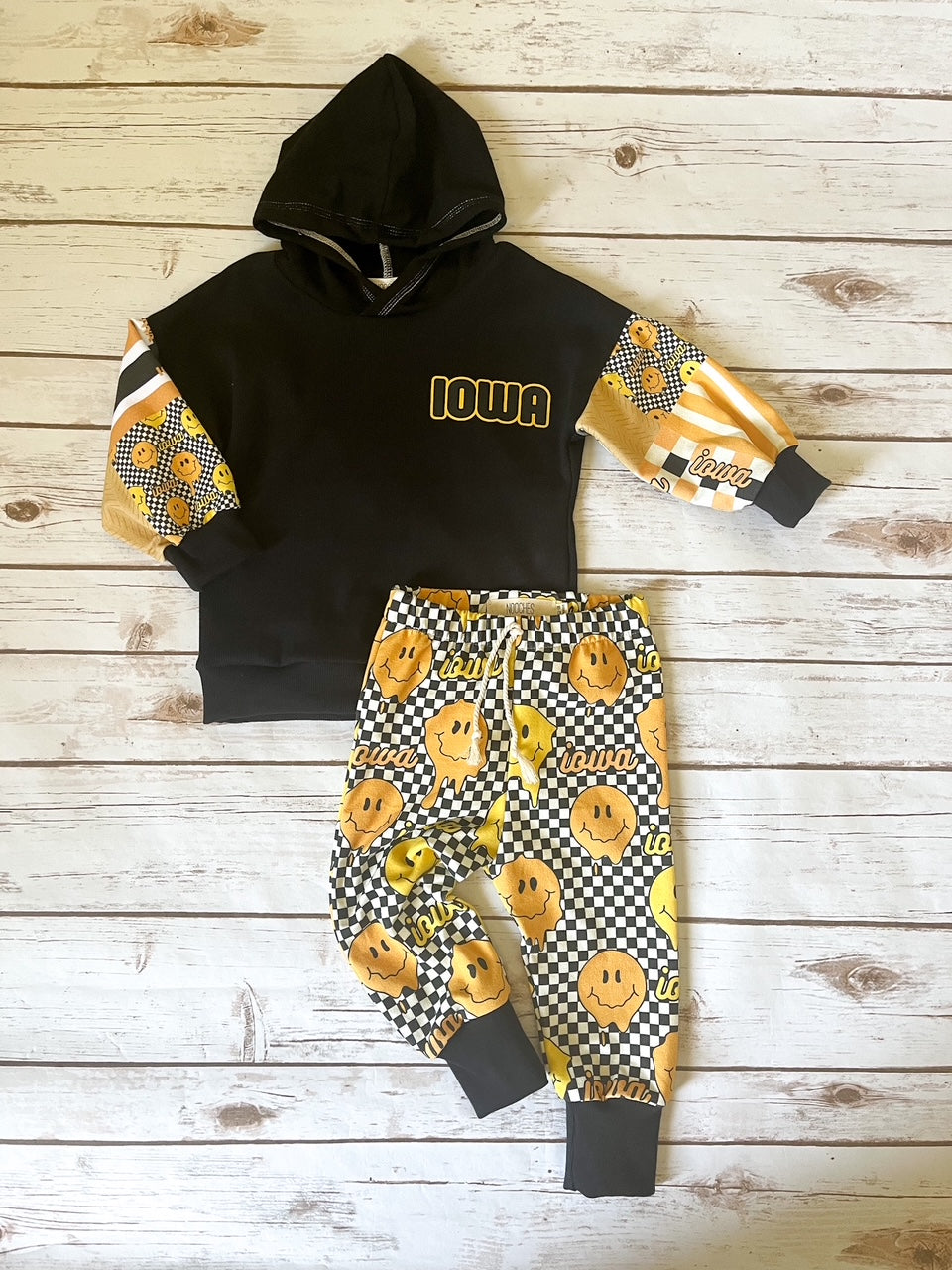 Iowa Oversized Patchwork Hoodie
