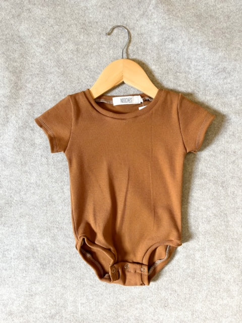 Cognac Ribbed Bodysuit