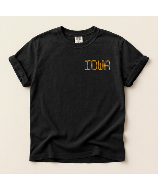Wholesale Adult - Iowa Black Stitch T-shirt