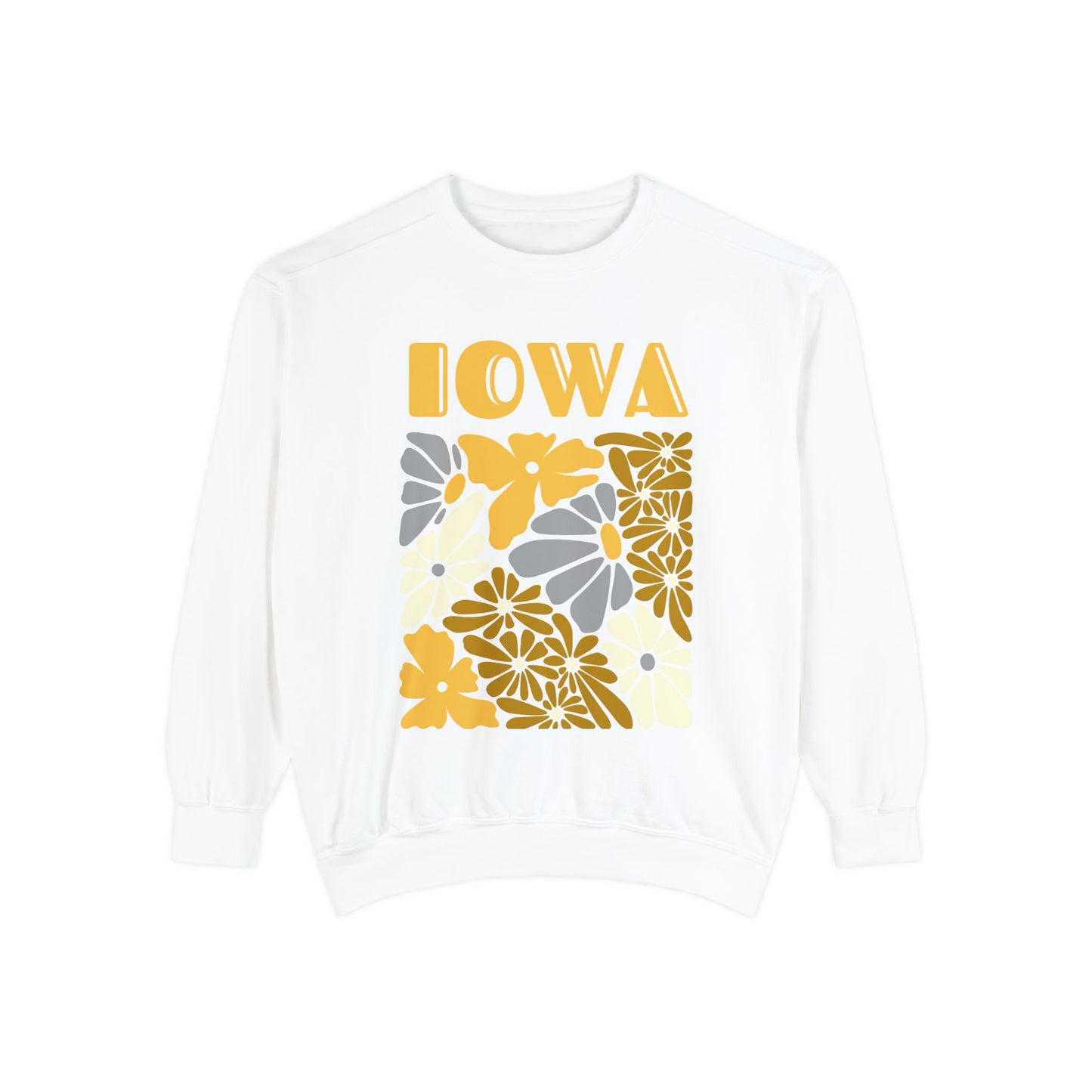 Iowa Floral Pullover - Comfort Colors