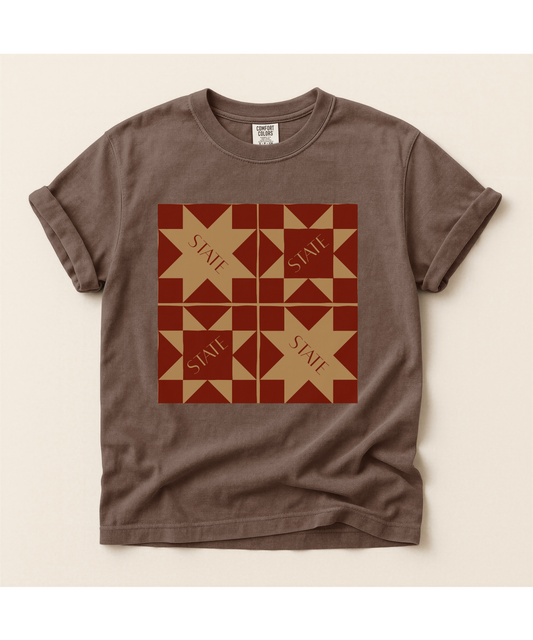 Wholesale Adult - State Espresso Quilted T-shirt