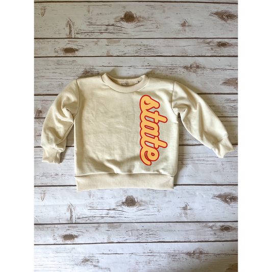 Wholesale State Cream Vertical Cursive Track Pullover