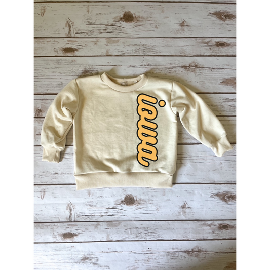 Wholesale Iowa Cream Vertical Cursive Track Pullover