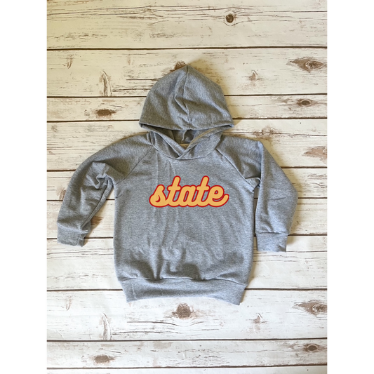 State Cursive Grey Hoodie
