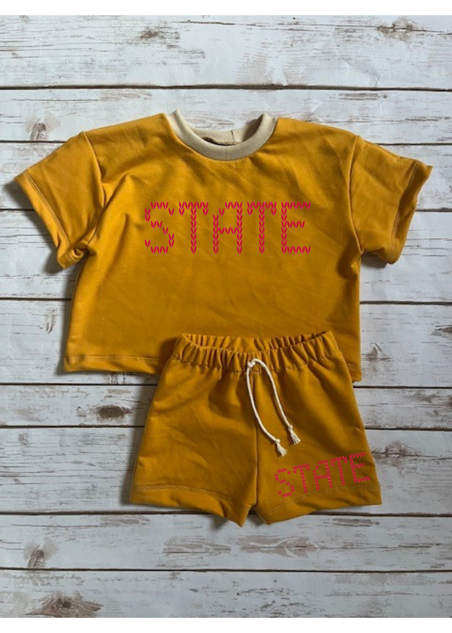 State Stitch Mustard Oversized T-Shirt