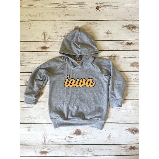 Iowa Cursive Grey Hoodie