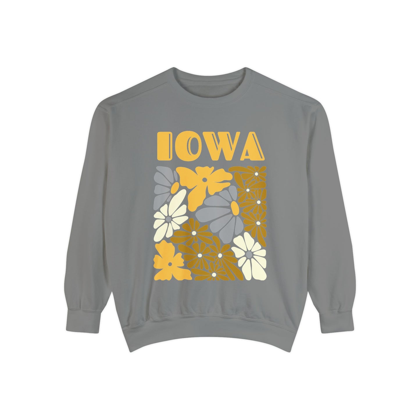 Iowa Floral Pullover - Comfort Colors