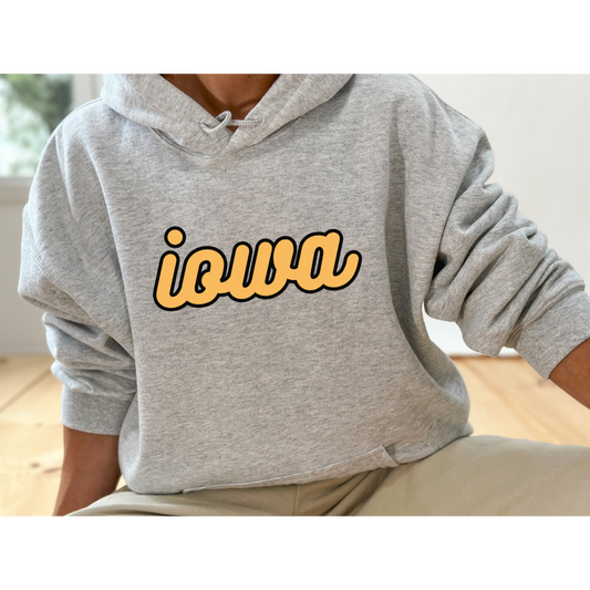 Wholesale Adult - Iowa Ash Cursive Hoodie