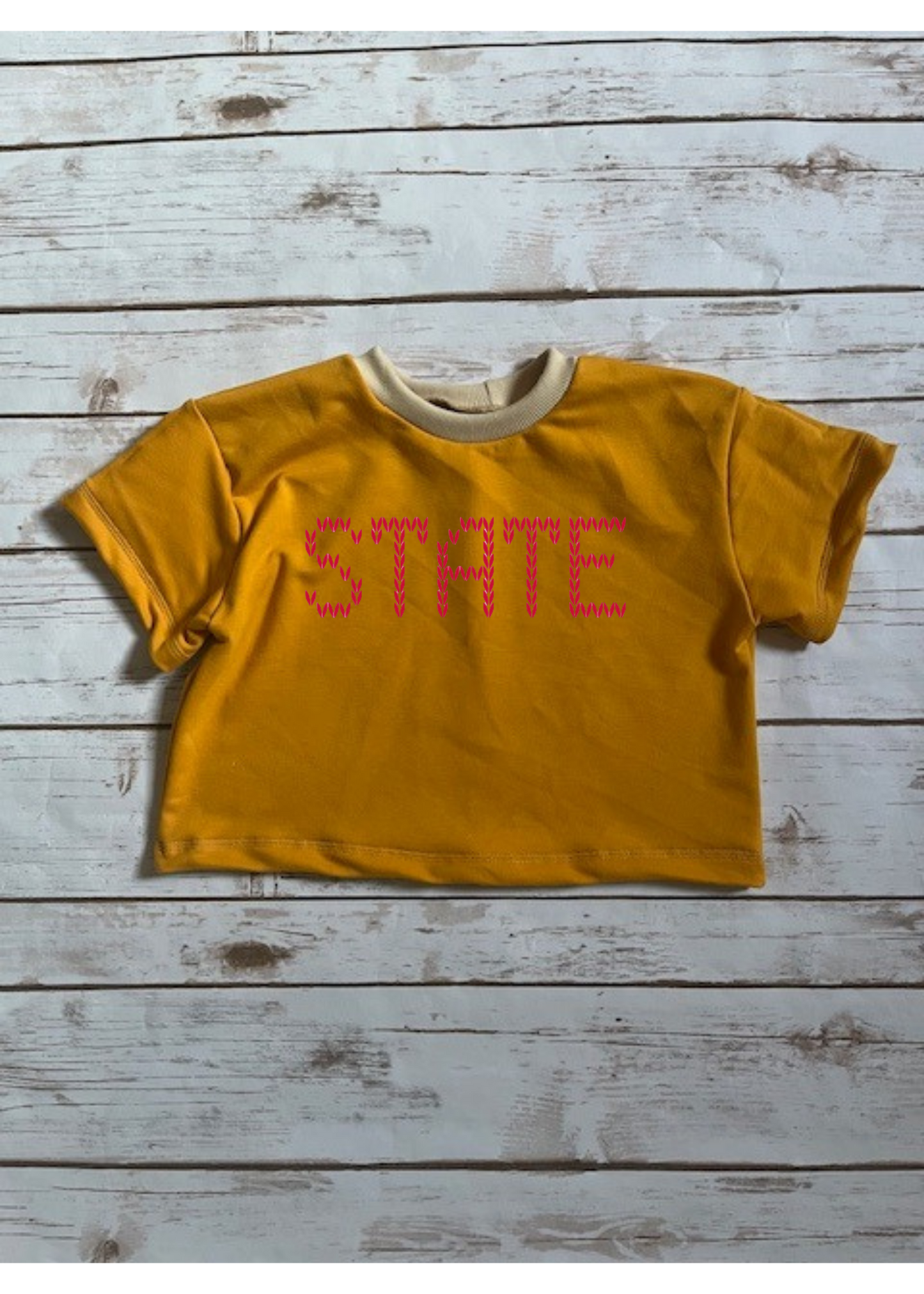 State Stitch Mustard Oversized T-Shirt