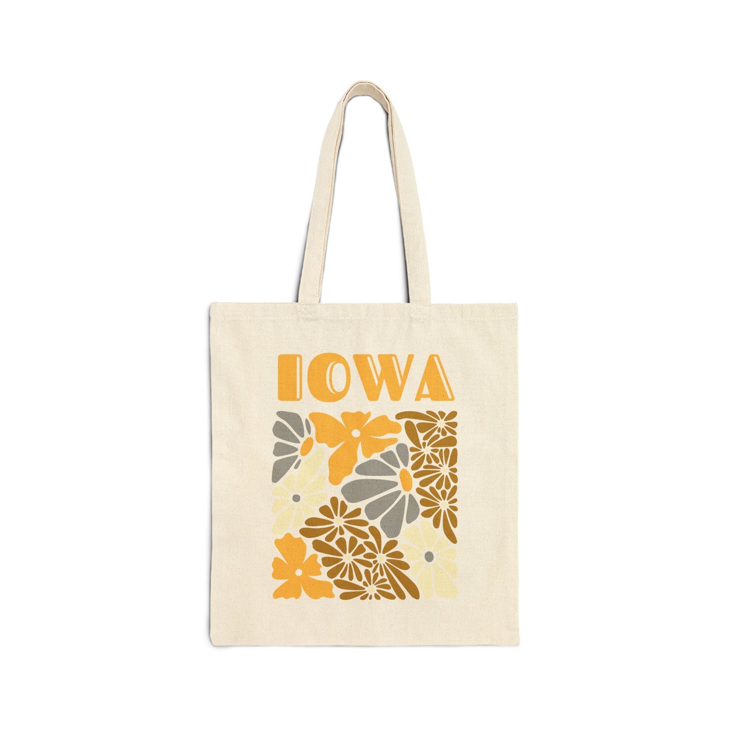 Iowa Floral Cotton Canvas Tote Bag