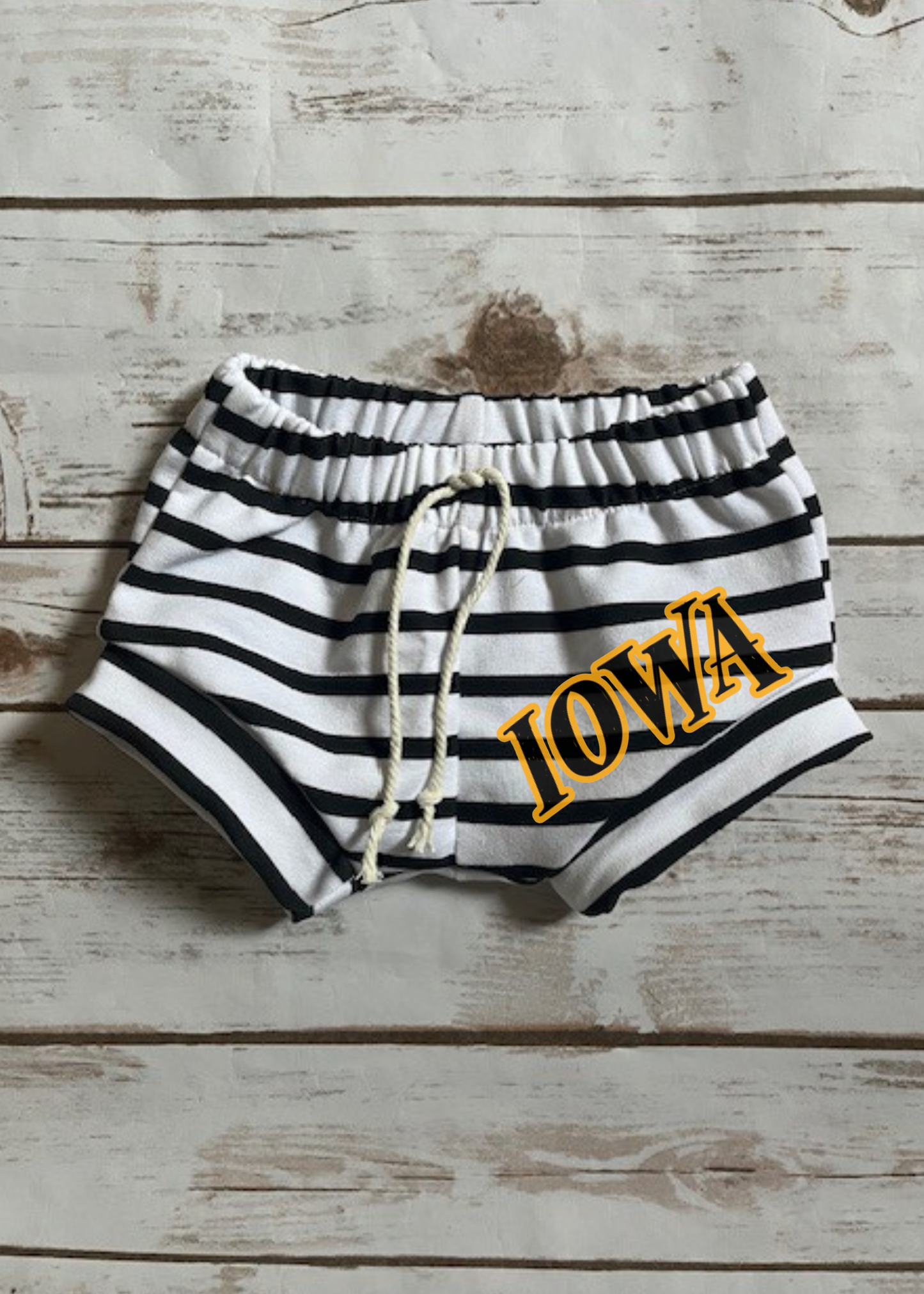 Black Stripe Iowa Shorties