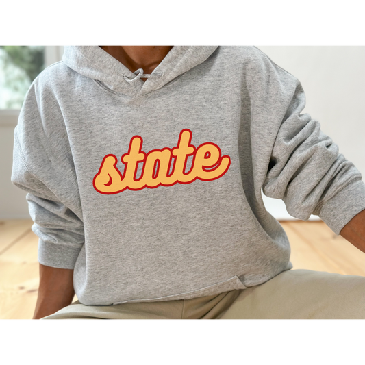 Wholesale Adult - State Ash Cursive Hoodie