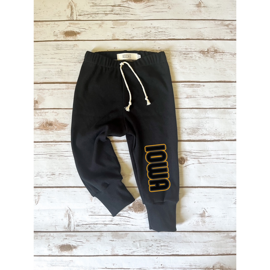 Wholesale Iowa Black Bubble Sweatpants