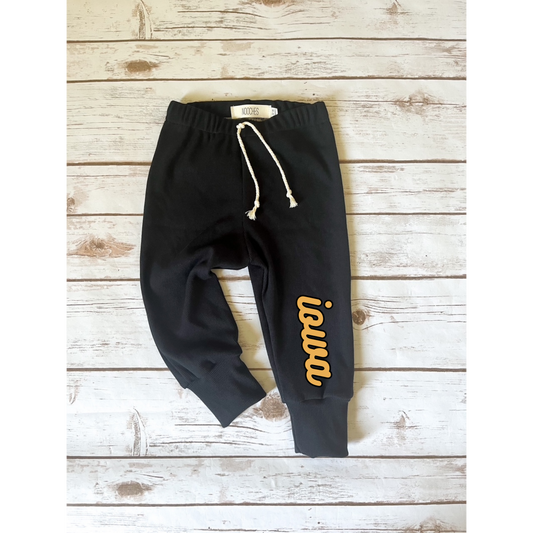 Black Iowa Cursive Sweatpants