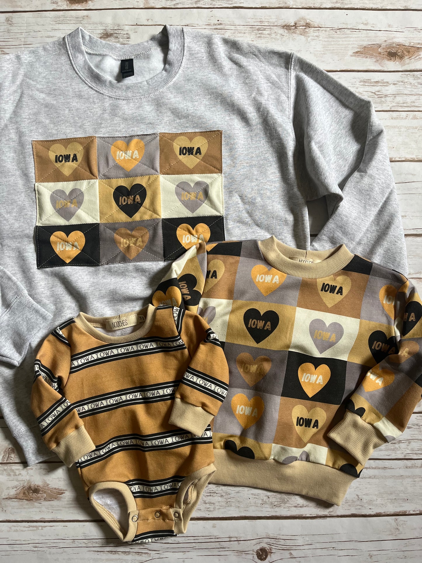 Iowa Heart Patchwork Adult Pullover