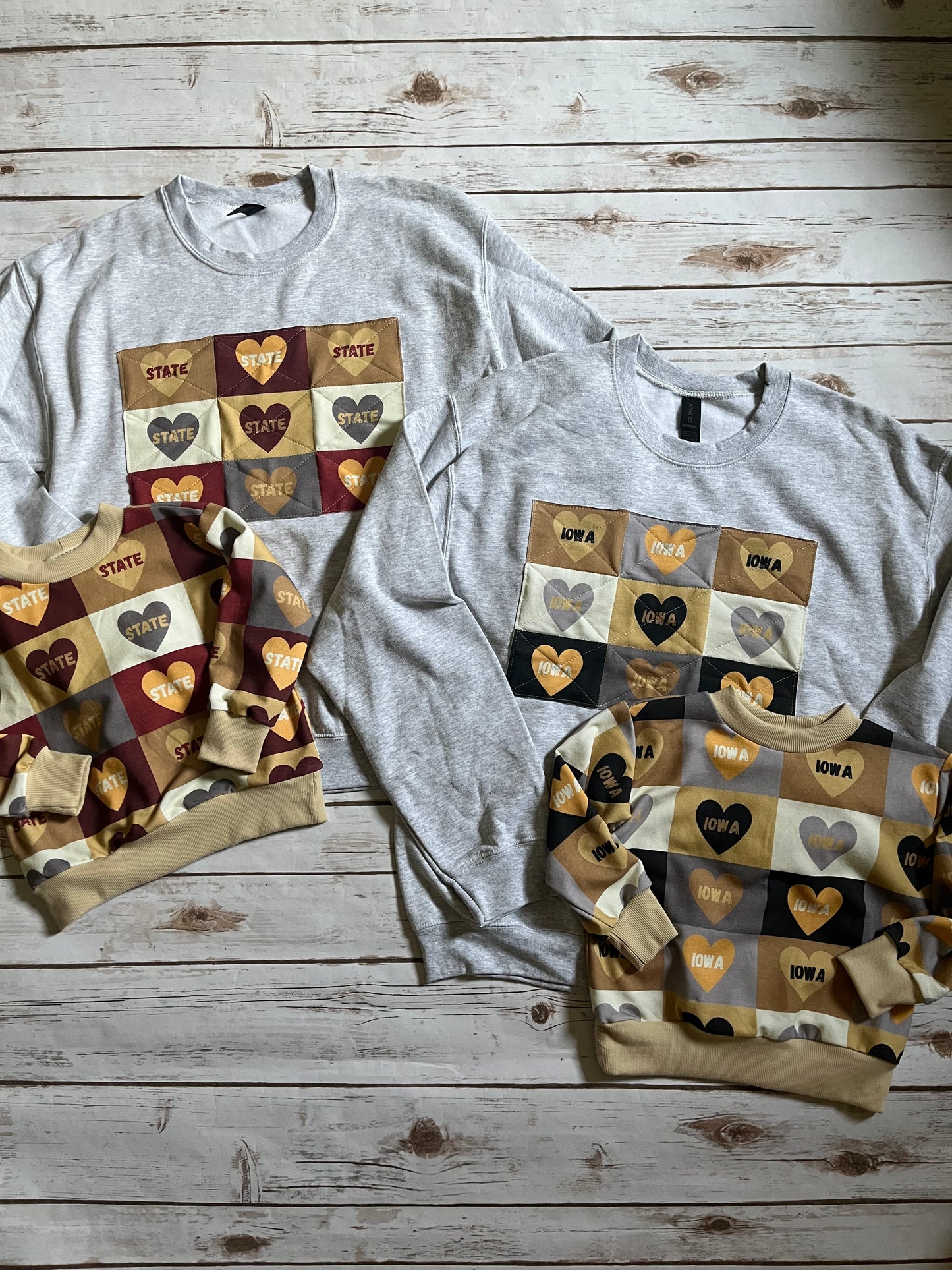 State Heart Patchwork Adult Pullover