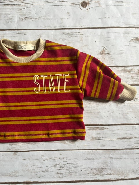 State Red Stripe Boxy Long-Sleeve T
