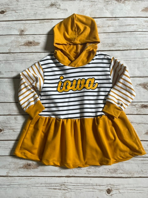 Wholesale Iowa Multi-stripe Hooded Dress