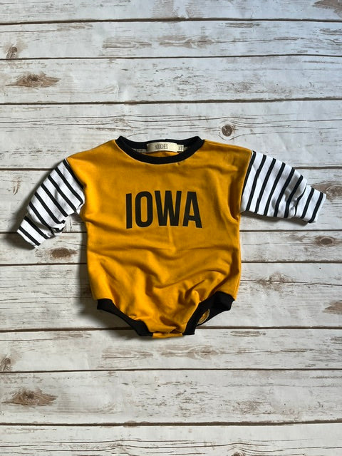 Wholesale Iowa Stripe Oversized Romper