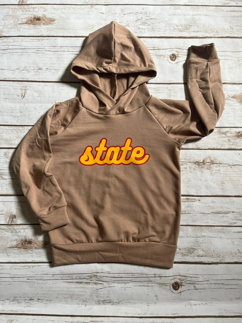 State Cursive Chocolate Hoodie