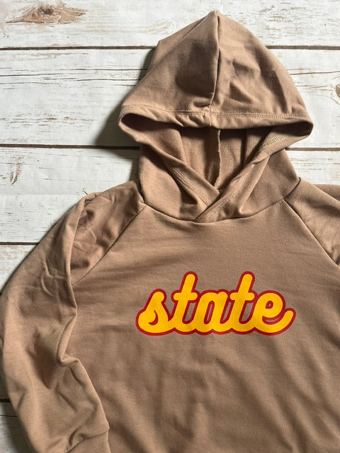 State Cursive Chocolate Hoodie