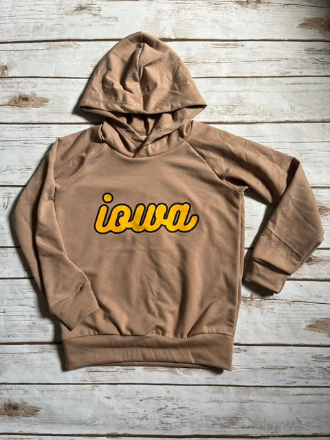 Iowa Cursive Chocolate Hoodie