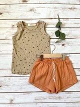 Oatmeal Floral Tank Top
