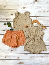 Oatmeal Floral Tank Top