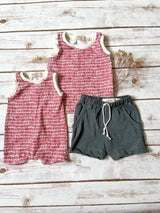 Red Dash Summer Tank Romper