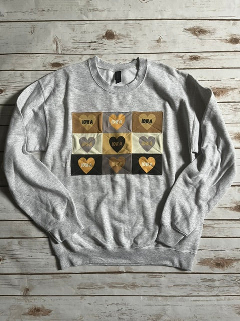 Iowa Heart Patchwork Adult Pullover