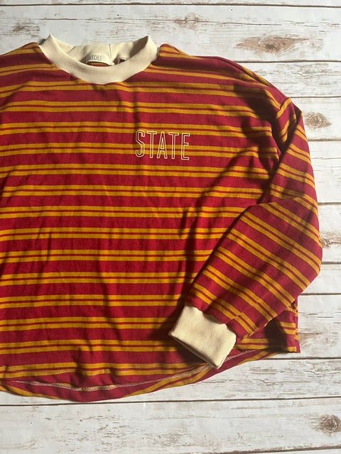 State Red Stripe Adult Boxy Crew