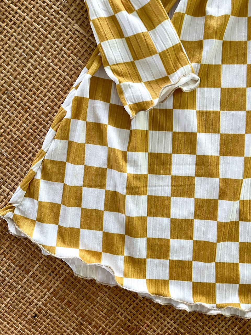 Mustard check dress hotsell