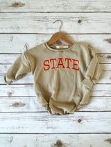 Wheat Baggy State Sweatshirt Romper