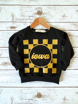 Black Checker Iowa Pullover