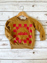 Mustard Checker State Pullover
