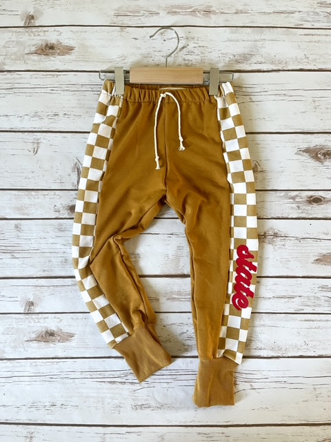 Mustard Check State Sweatpants