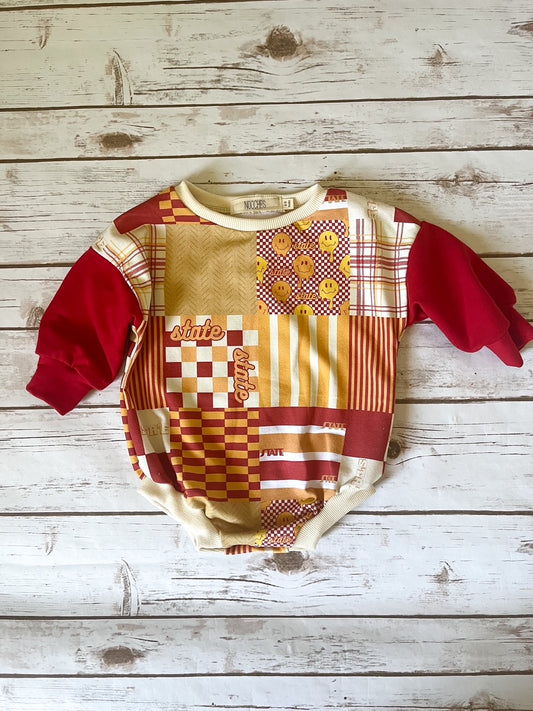 Wholesale State Quilt Oversized Sweater Romper