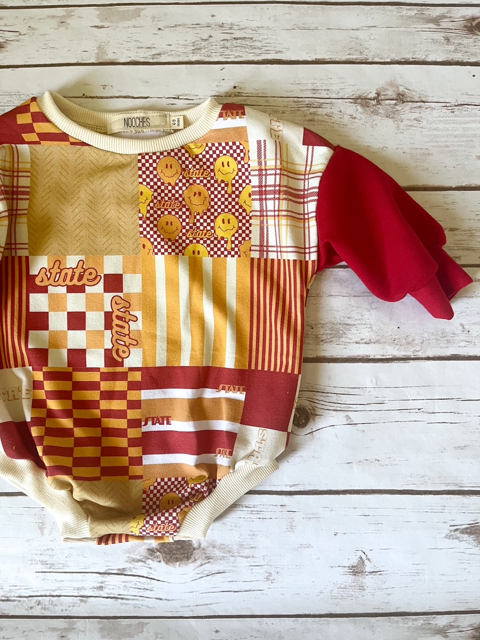 State Patchwork Oversized Sweater Romper