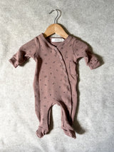 Plum Waffle Footed Romper