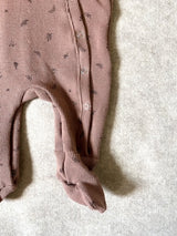 Plum Waffle Footed Romper