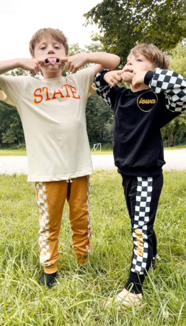 Mustard Check State Sweatpants