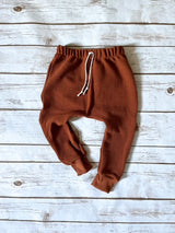 Burnt Orange Waffle Joggers