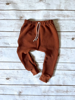 Burnt Orange Waffle Joggers